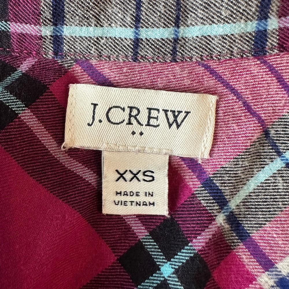 XXS - Plaid Button-Up Shirt in Pink and Black - Picture 6 of 11